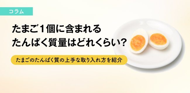 たまご1個に含まれるたんぱく質量はどれくらい？たまごのたんぱく質の上手な取り入れ方を紹介